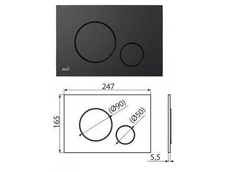 Клавиша для систем инсталляции черный-мат M678 AlcaPlast